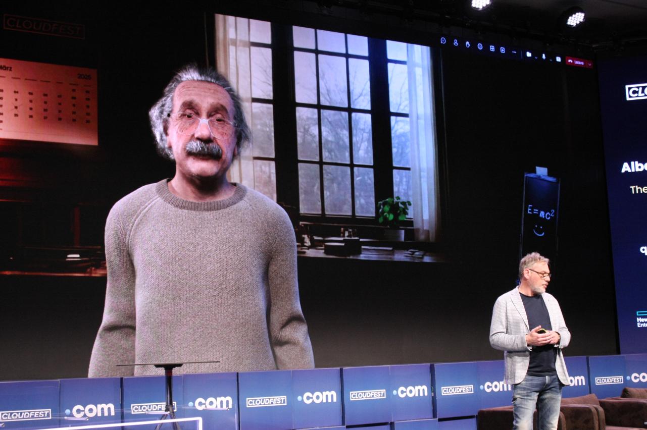 Albert Einstein AI Facilitated Interview at CloudFest 2025 Albert Einstein AI Facilitated Interview at CloudFest 2025